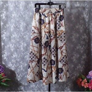 Vintage 80s Skirt 1980s Midi A-Line Preppy Old Money Coastal Chic Size Medium